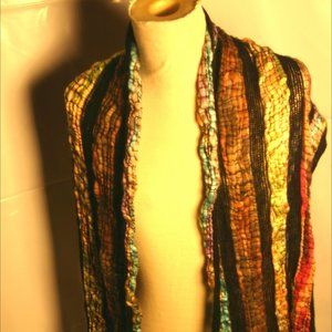 multi color long scarf wrap knit